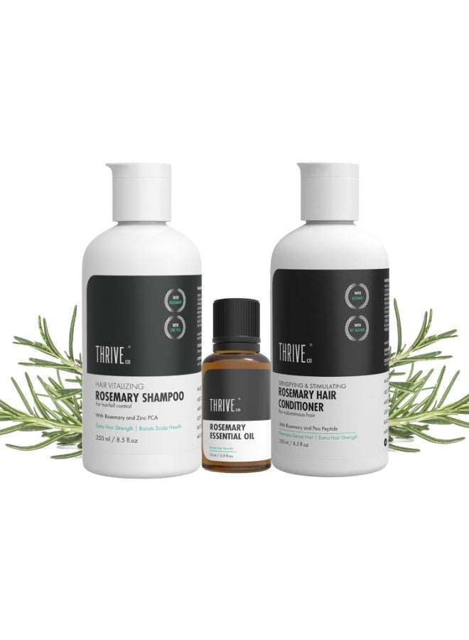 Thriveco Rosemary Shampoo - 250ml, Rosemary Conditioner - 250ml and Rosemary Essential Oil - 15ml - Image 1